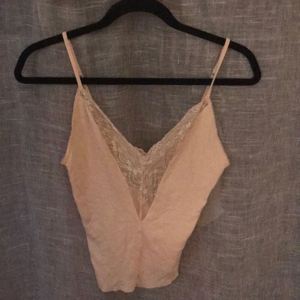 Peach Lace Trimmed Tank